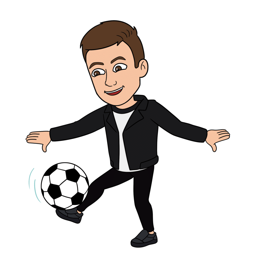 cartoon character with football